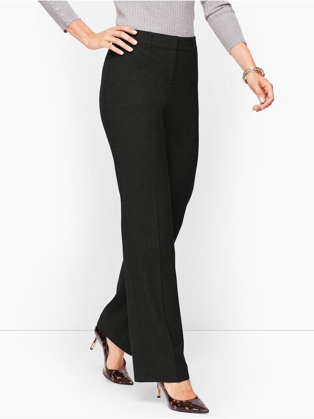 Talbots Black Straight-Leg Dress Trousers